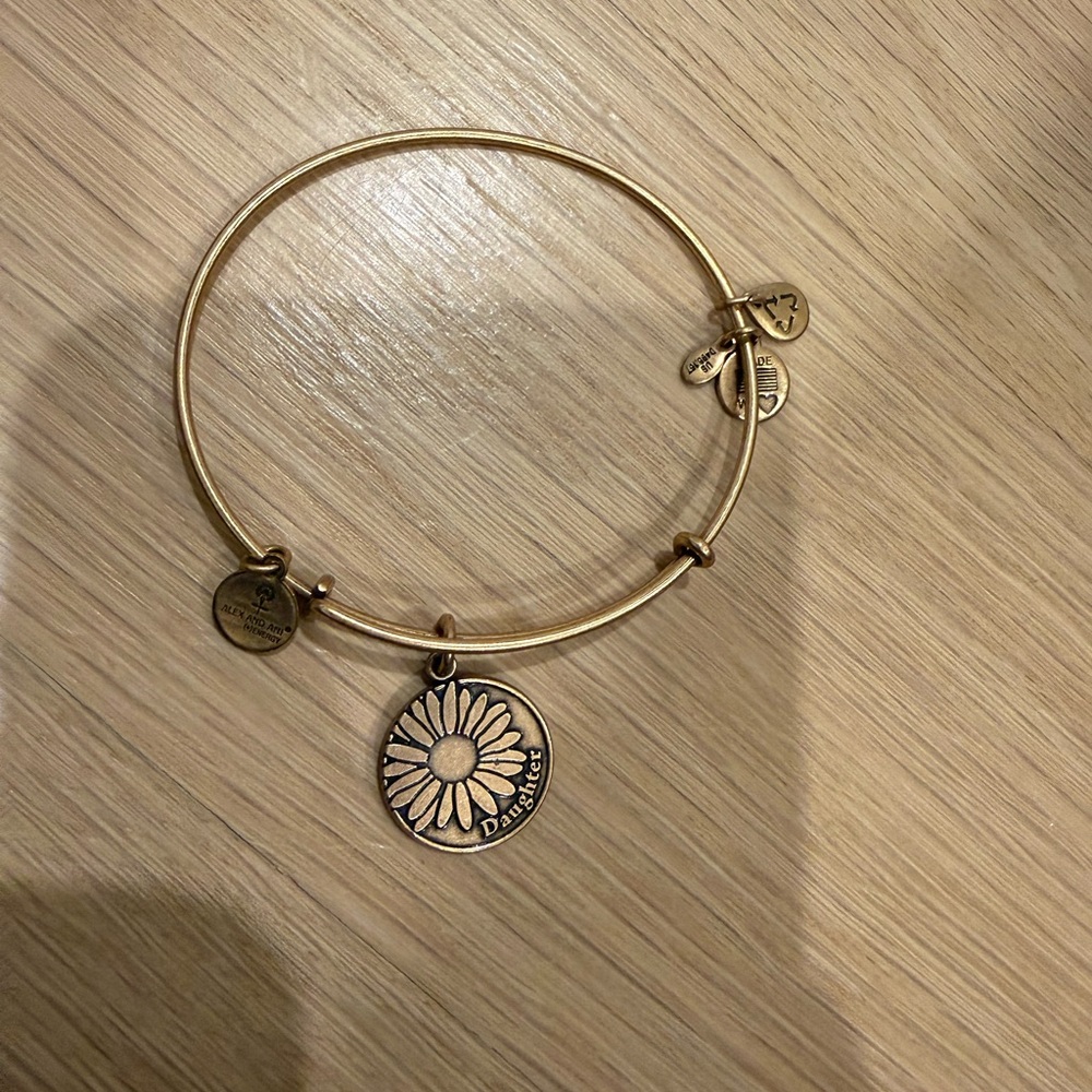 Alex and Ani Gold Daisy Charm Bracelet